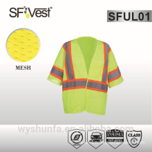2015 vêtements de travail de sécurité gilet manches courtes de haute sécurité classe 3 ANSI ISEA 107-2010